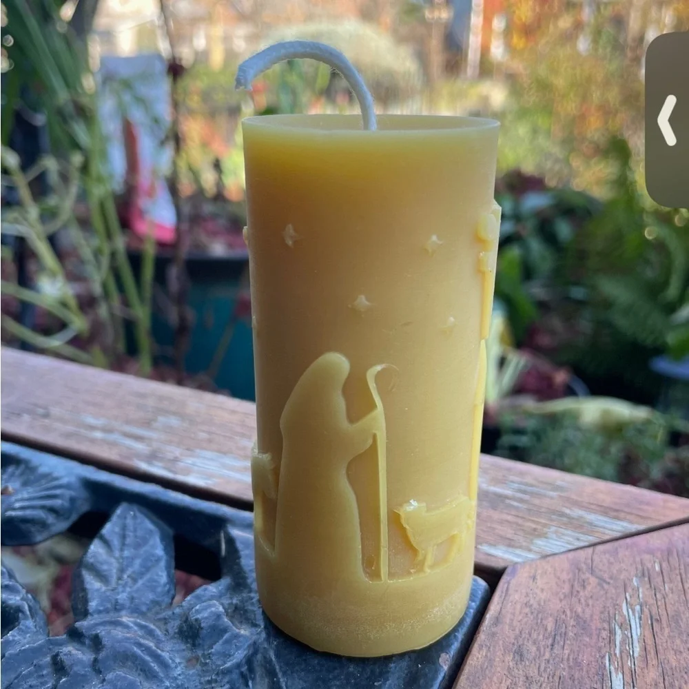 HANDMADE  Nativity Scene Candle (beeswax)